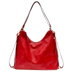 - Joy Susan Red Vegan Convertible Backpack Crossbody Shoulder Bag! NEW!